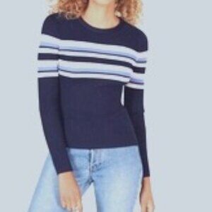 Hooked up by IOT ribbed tight fitting striped sweater 90s